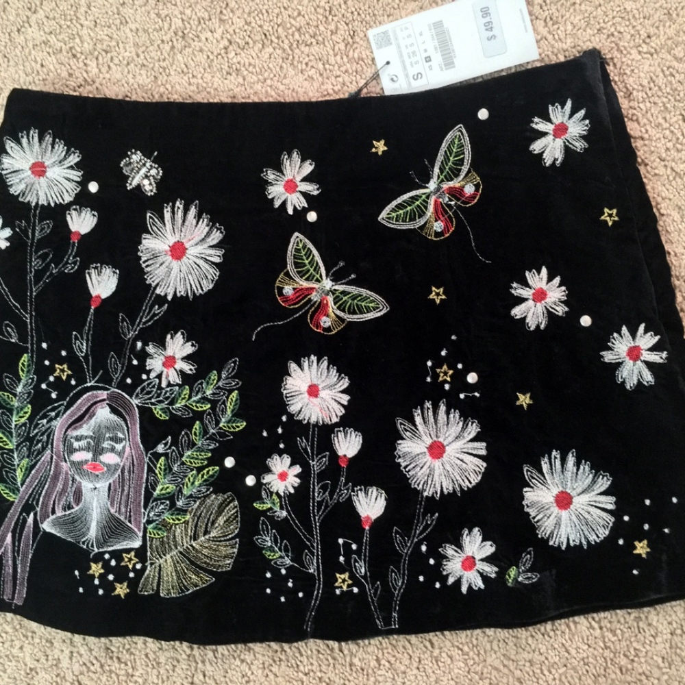 Zara Embroided Skirt